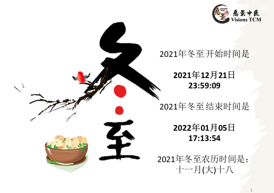 【二十四节气 – 冬至 – 中医养生】21/12/2021