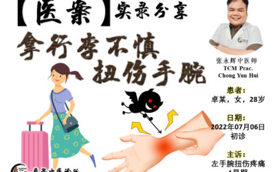 【医案实录】拿行李不慎扭伤手腕 – 张永辉医师