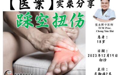 【医案分享】因踩空扭伤足骨关节韧带 – 张永辉医师